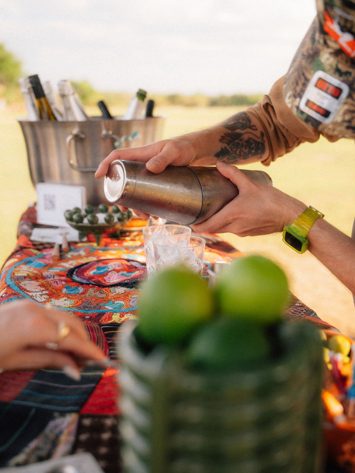 Margarita being poured at Rancho Pillow during The Round Top Table event in Round Top, Texas