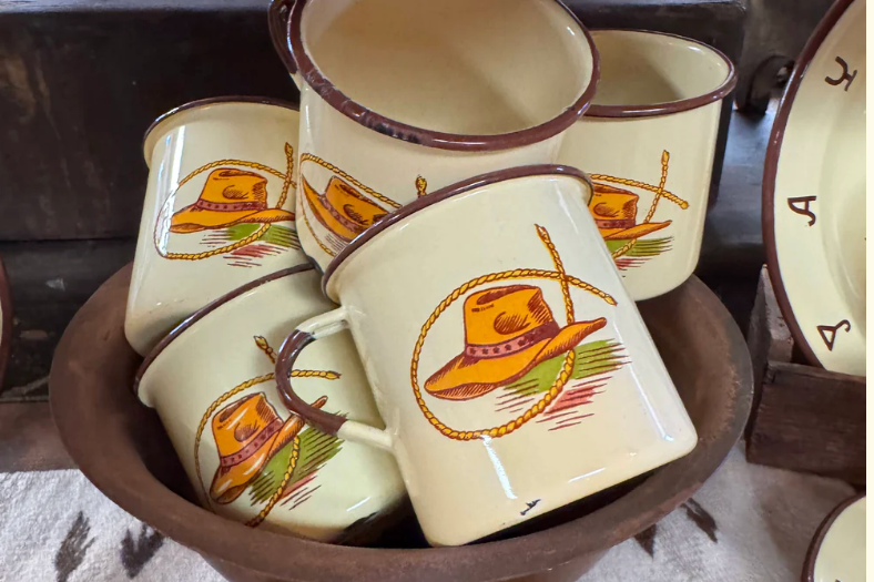 Round Top Find: Monterrey Vintage Western Plates, Cups, and Sauce Pot