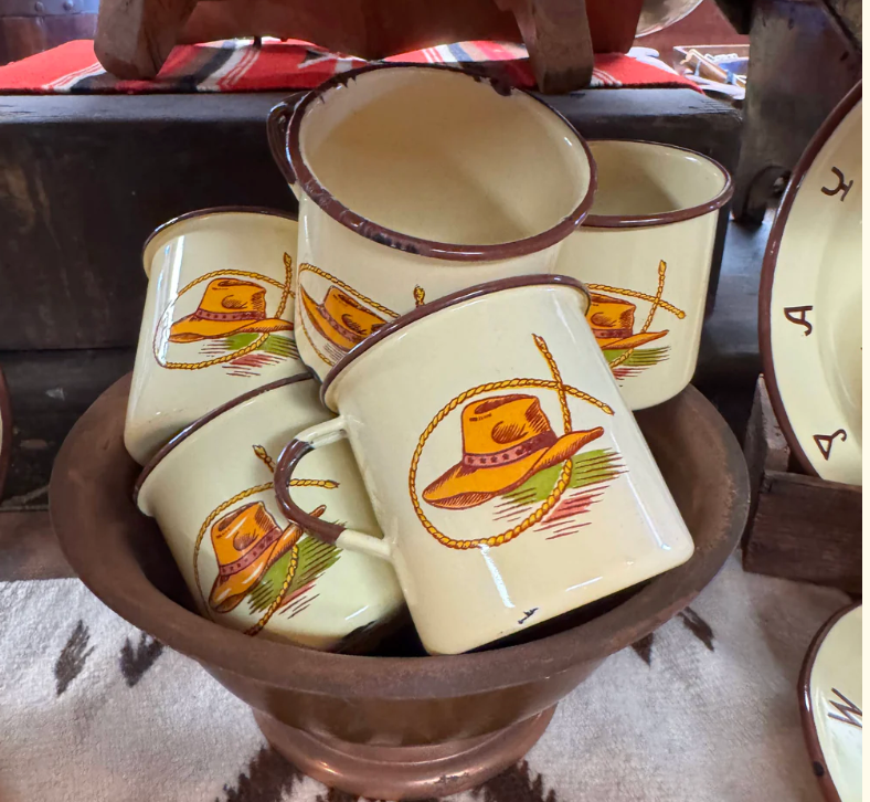 Round Top Find: Monterrey Vintage Western Plates, Cups, and Sauce Pot