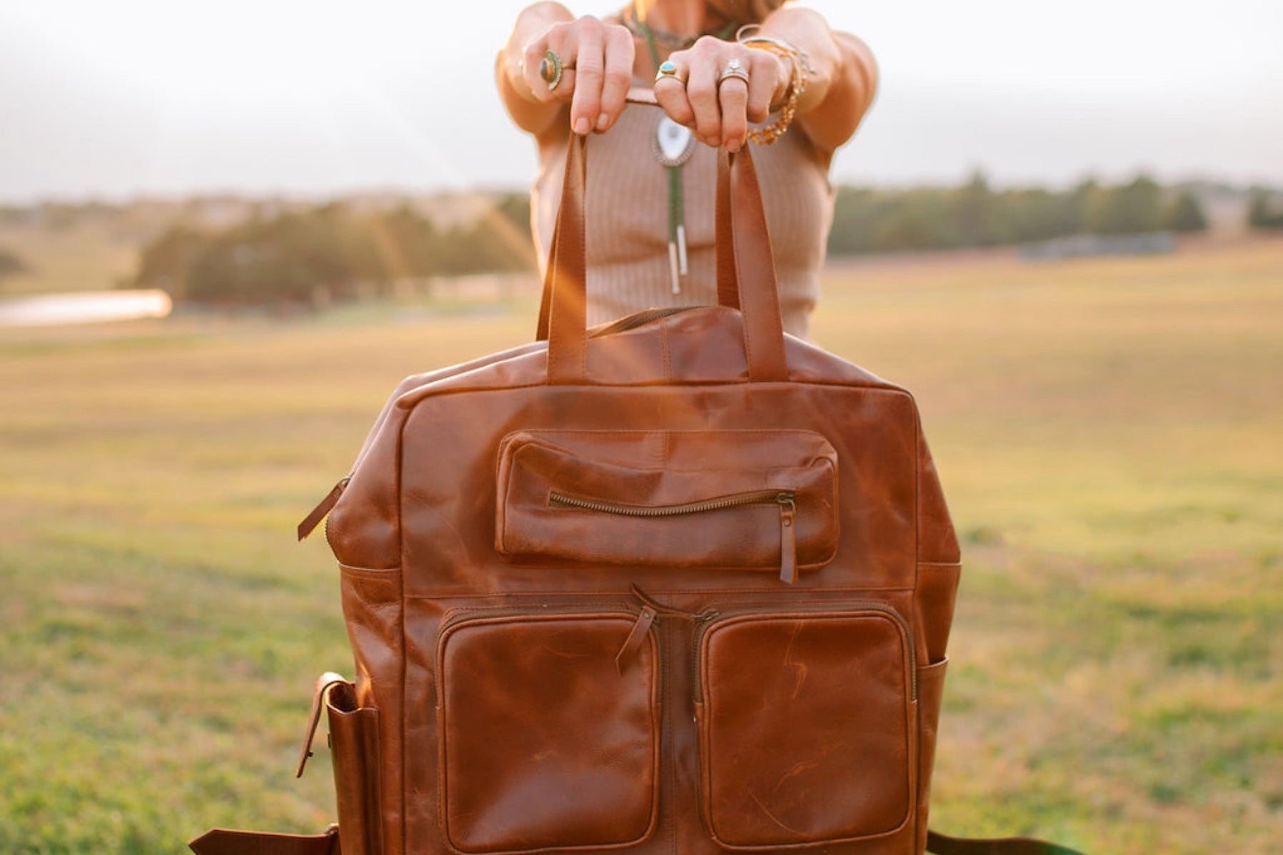 leather backpack