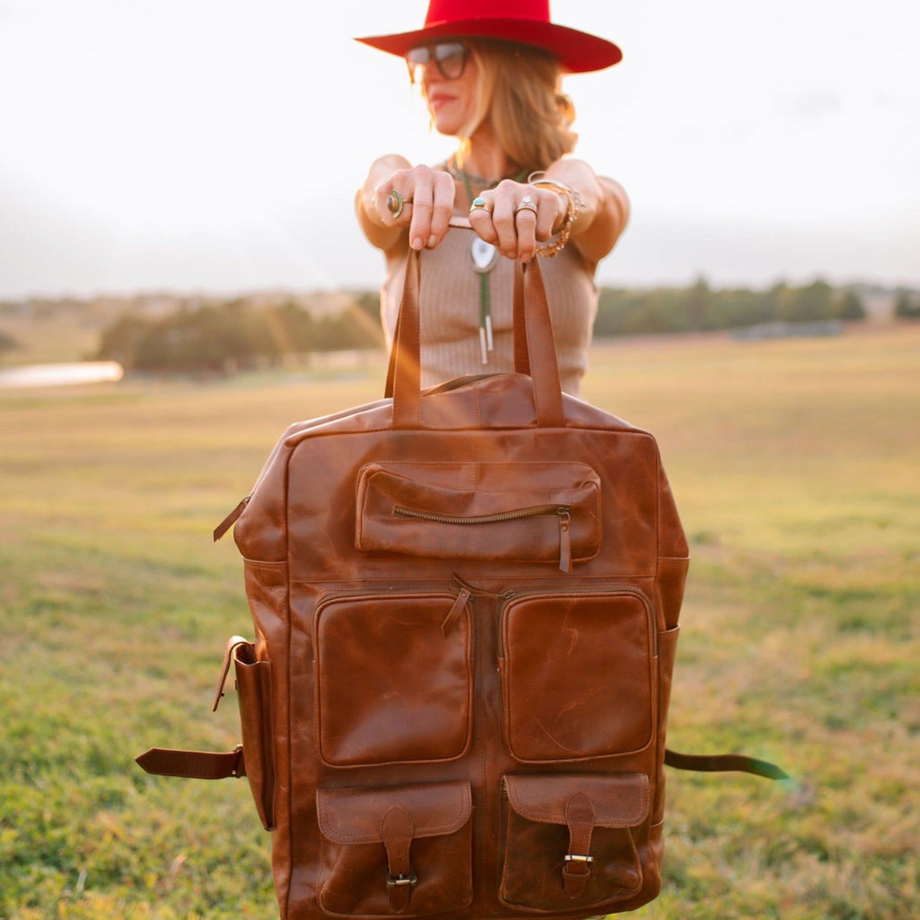 leather backpack