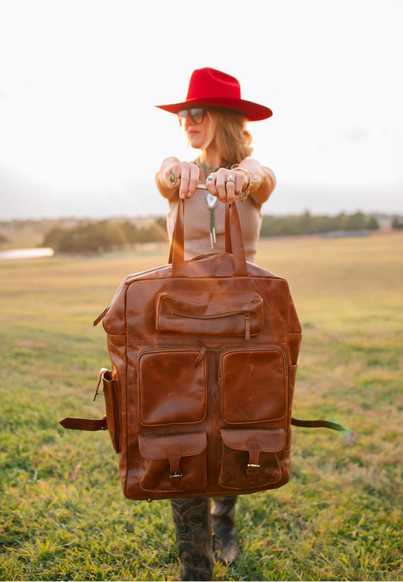 leather backpack